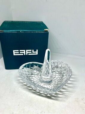 Effy Clear Crystal Heart Ring Dish with Center Cone